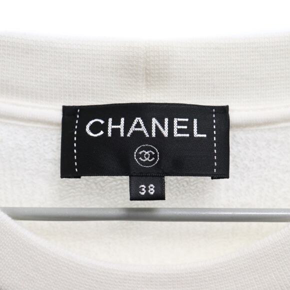 Authentic CHANEL CC Logo Crew Neck Sweatshirt Jumper Pullover Top Long Sleeve 38 - Picture 5 of 6